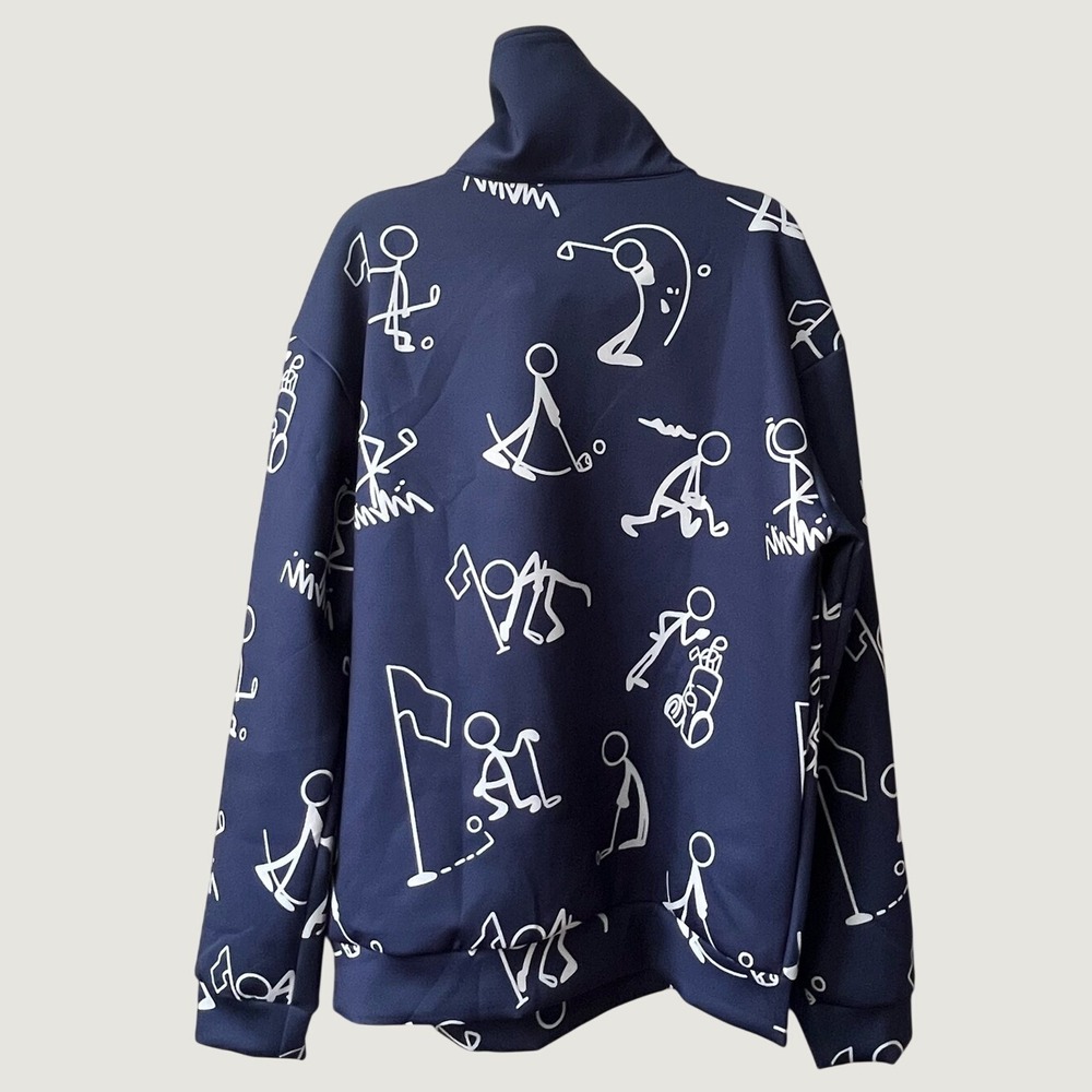 Acegolfs Hyper Prep Golf Sweatshirt Womens Medium Navy Quarter Zip Pullover NWT - Picture 3 of 14